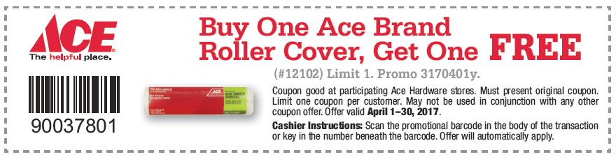 BOGO Ace Brand Roller Cover Free through 4/30/17