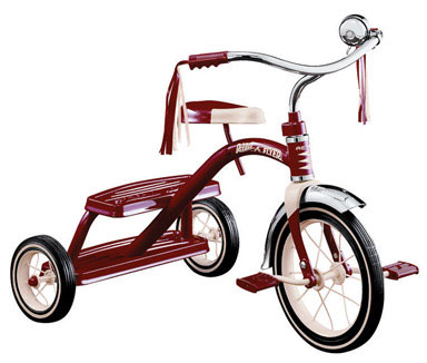 classic red dual deck tricycle