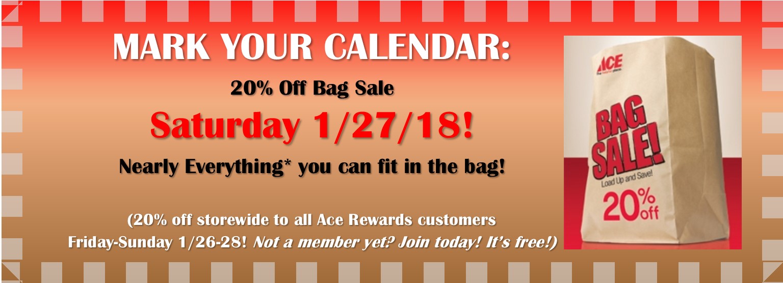 20% Off Bag Sale 1 27 18