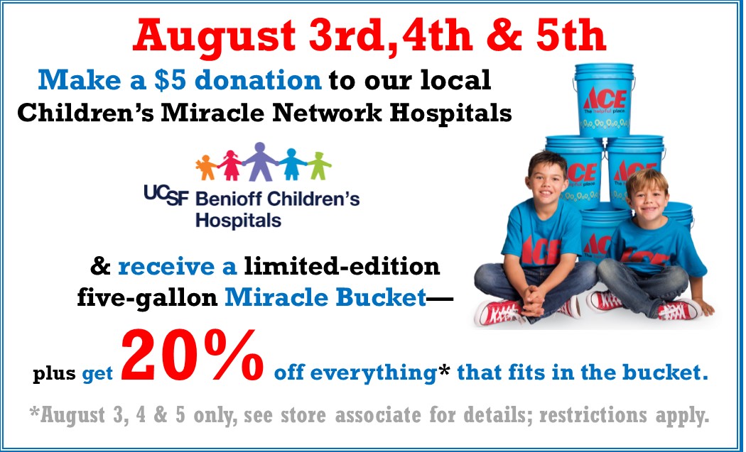 Aug 3 4 5 CMN Fundraiser and Bucket Sale