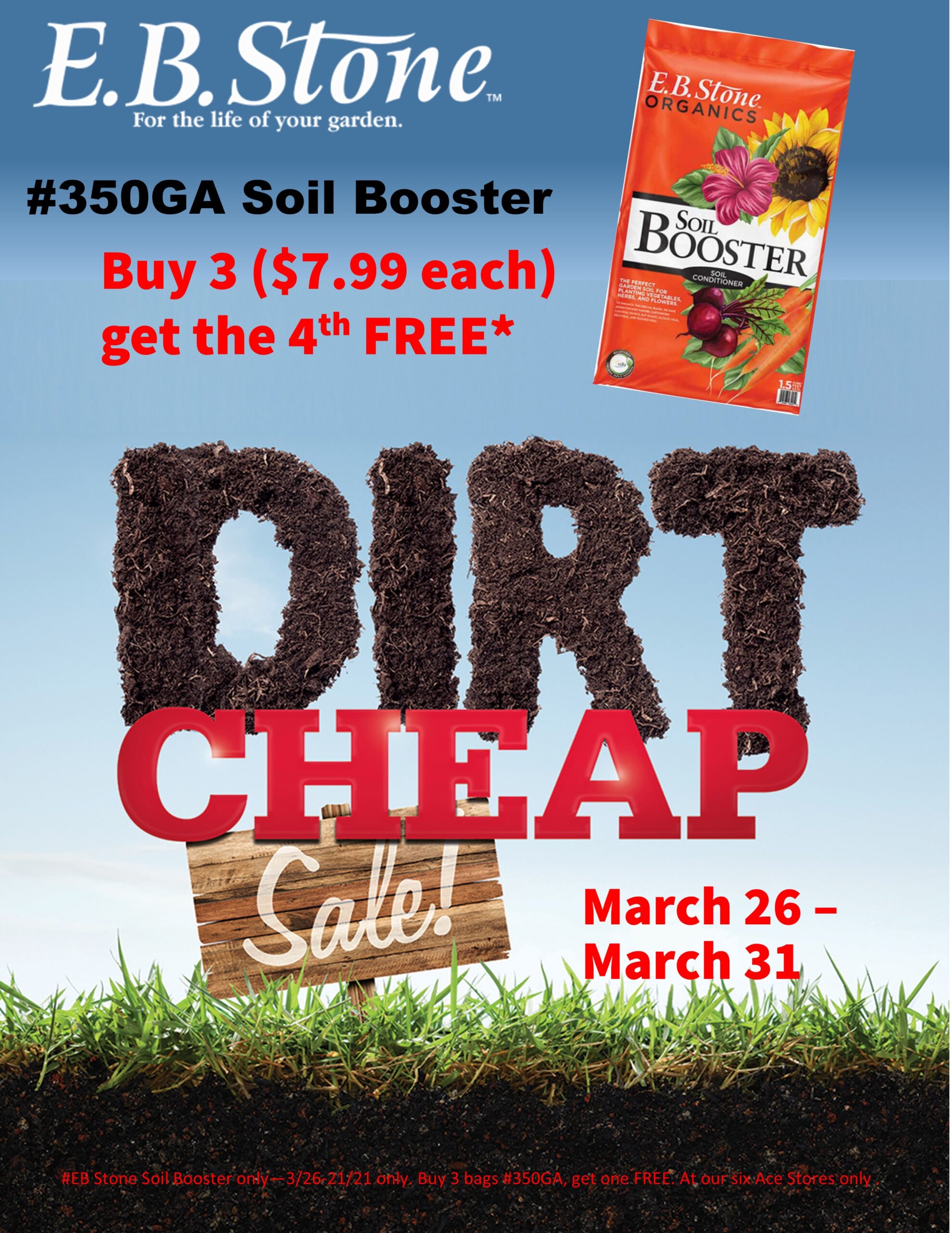 EB Stone Soil Booster Sale through 3 31