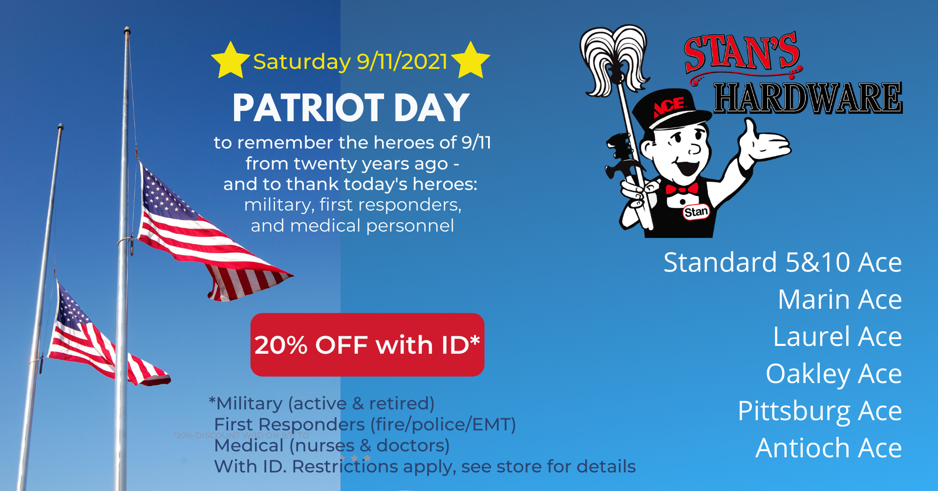 Patriot Day Event Saturday 9/11